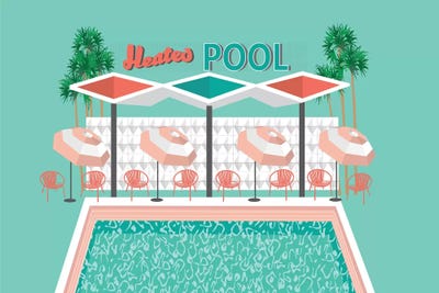 Vintage Pool by Jen Bucheli canvas print