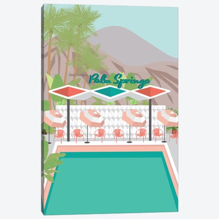 Welcome to Palm Springs Canvas Print #JBC26} by Jen Bucheli Art Print