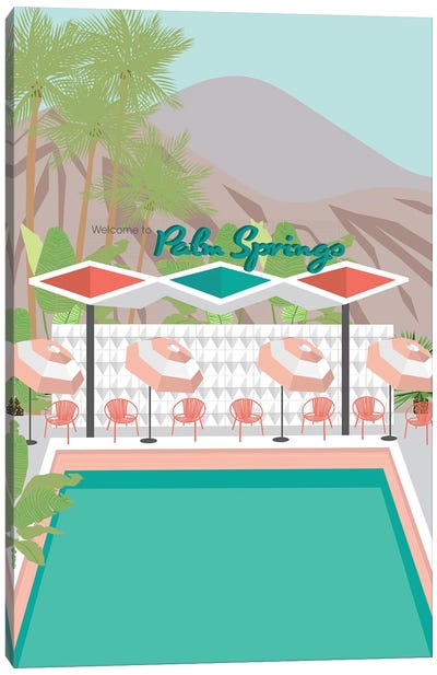 Welcome to Palm Springs Canvas Art Print - Palm Springs