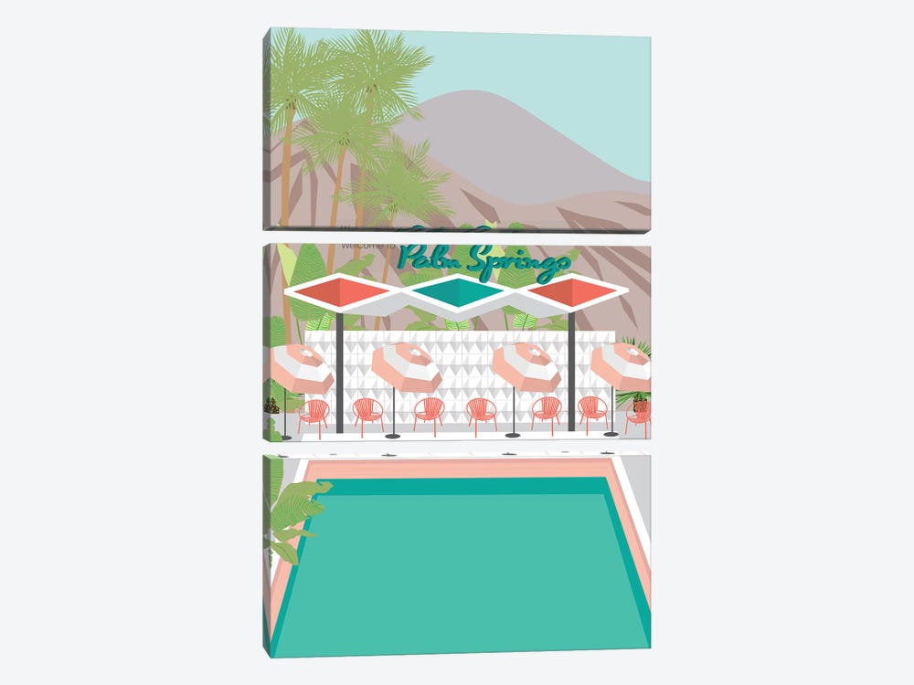 Welcome to Palm Springs by Jen Bucheli 3-piece Canvas Art Print