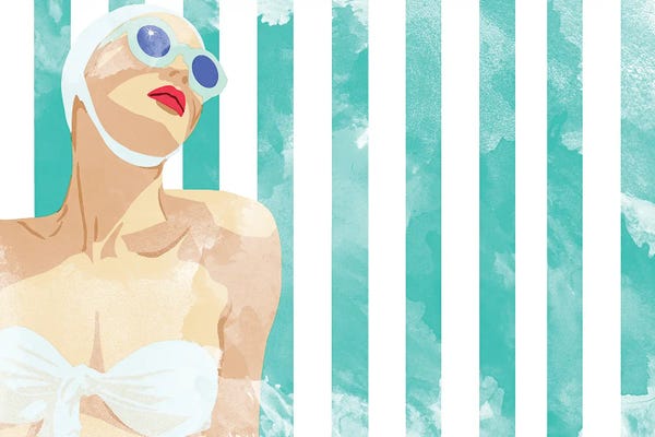 Bathing Beauty On Teal Towel