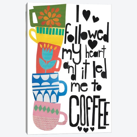 Heart And Coffee Canvas Print #JBC2} by Jen Bucheli Canvas Art