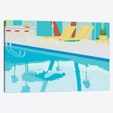 Poolside Canvas Print #JBC34} by Jen Bucheli Canvas Artwork