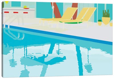 Poolside Canvas Art Print - Jen Bucheli