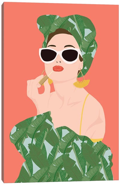Tropical Lady Canvas Art Print - Jen Bucheli