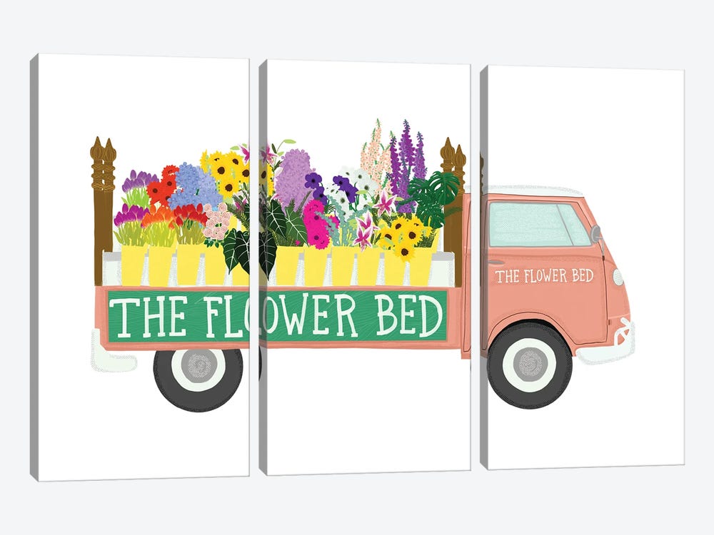 Flower Bed by Jen Bucheli 3-piece Canvas Art Print