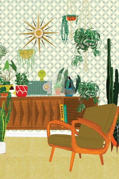 Plant Living Room by Jen Bucheli metal wall art