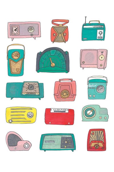 Retro Radios by Jen Bucheli canvas print