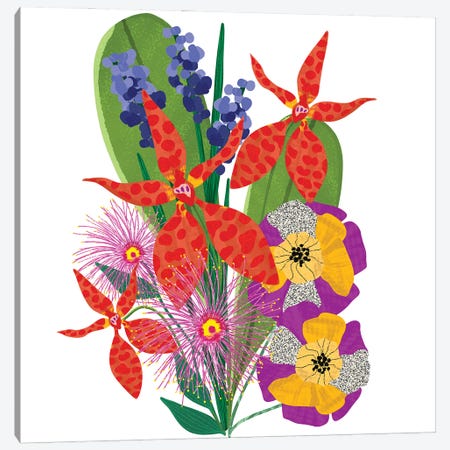 Bold Popping Flowers Canvas Print #JBC56} by Jen Bucheli Canvas Art