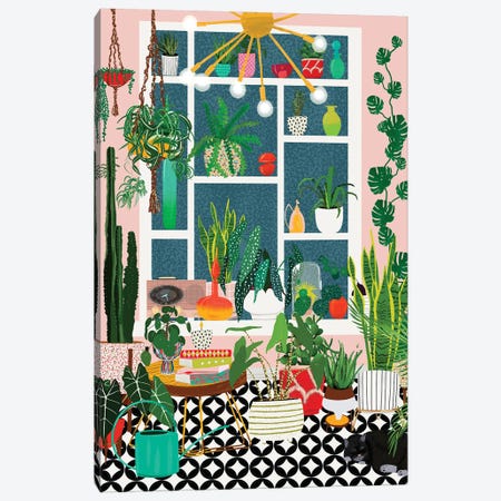 Bright Plant Solarium Canvas Print #JBC57} by Jen Bucheli Canvas Wall Art