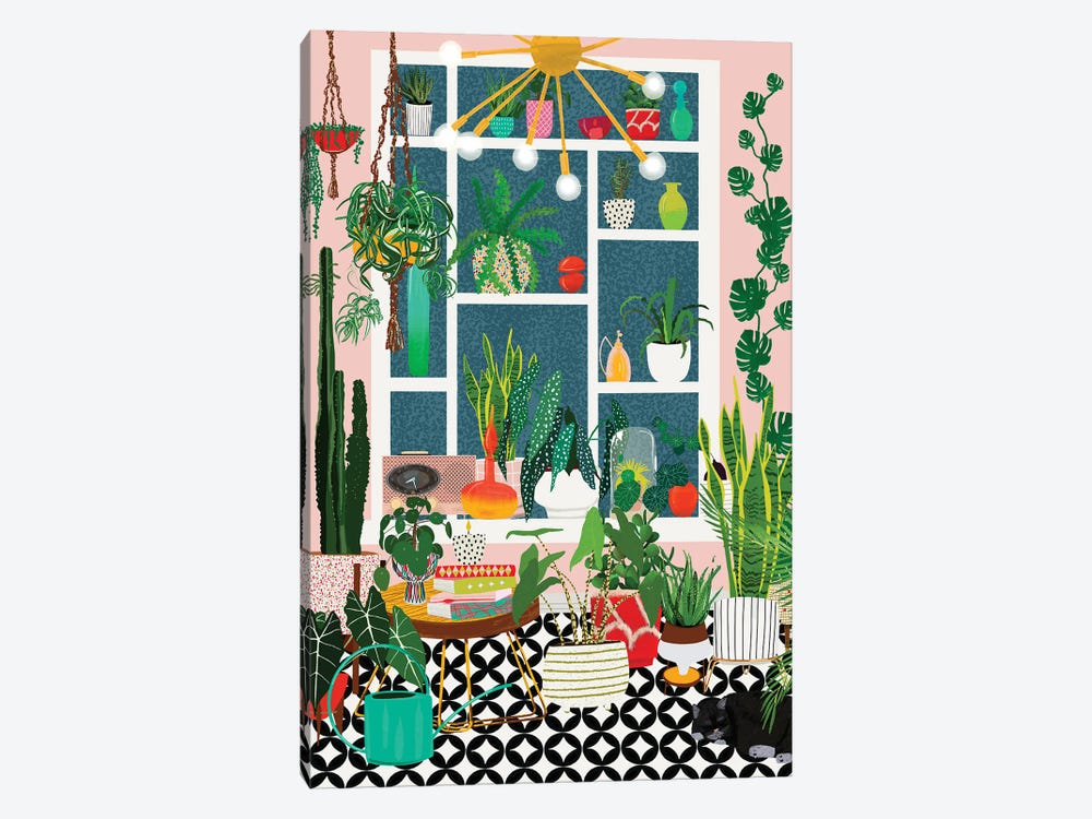 Bright Plant Solarium by Jen Bucheli 1-piece Canvas Art Print