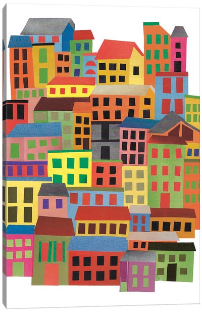 Mid Town City Canvas Art Print - Jen Bucheli