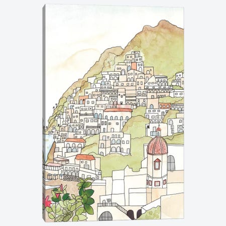Sketched Mediterranean Cityscape Canvas Print #JBC7} by Jen Bucheli Canvas Art Print