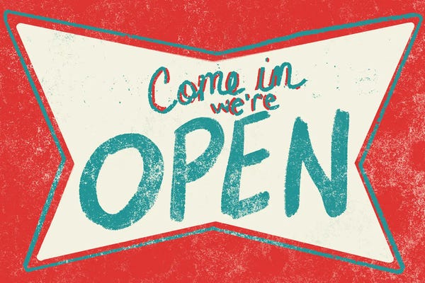 Jen Bucheli: Retro Open Sign by Jen Bucheli