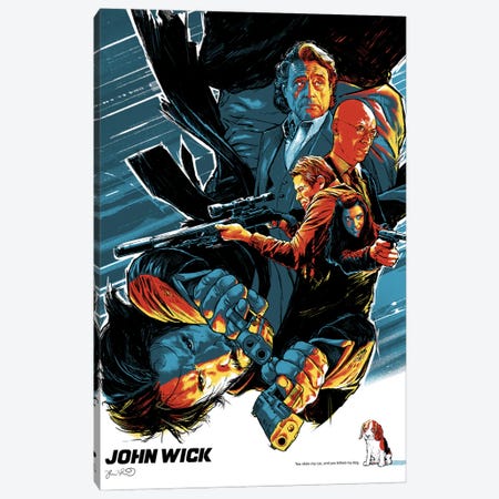 John Wick Canvas Print #JBD103} by Joshua Budich Art Print