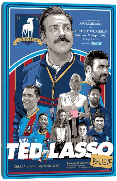 Ted Lasso Canvas Art Print - Ted Lasso (TV Series)