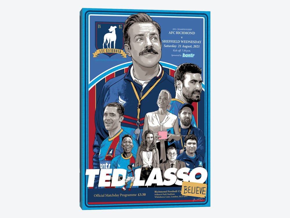 Ted Lasso by Joshua Budich 1-piece Canvas Wall Art