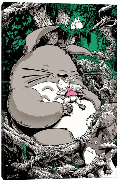 Totoro II Canvas Art Print - Anime Movie Art