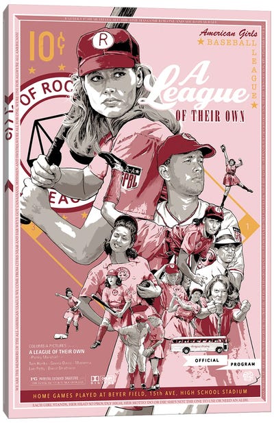 A League Of Their Own Canvas Art Print - Sports Film Art