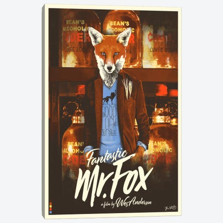 Fantastic Mr. Fox Canvas Print #JBD12} by Joshua Budich Canvas Wall Art