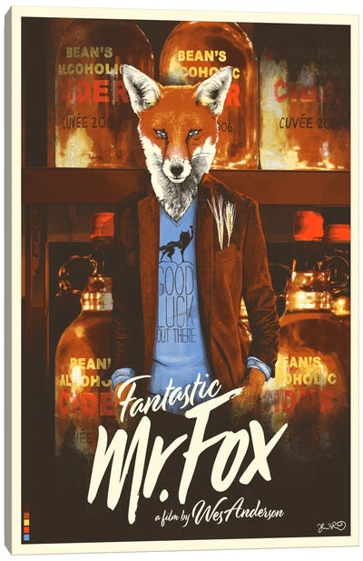 Fantastic Mr. Fox Canvas Art Print - Joshua Budich