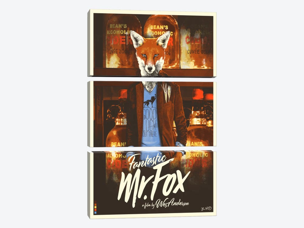 Fantastic Mr. Fox by Joshua Budich 3-piece Canvas Print