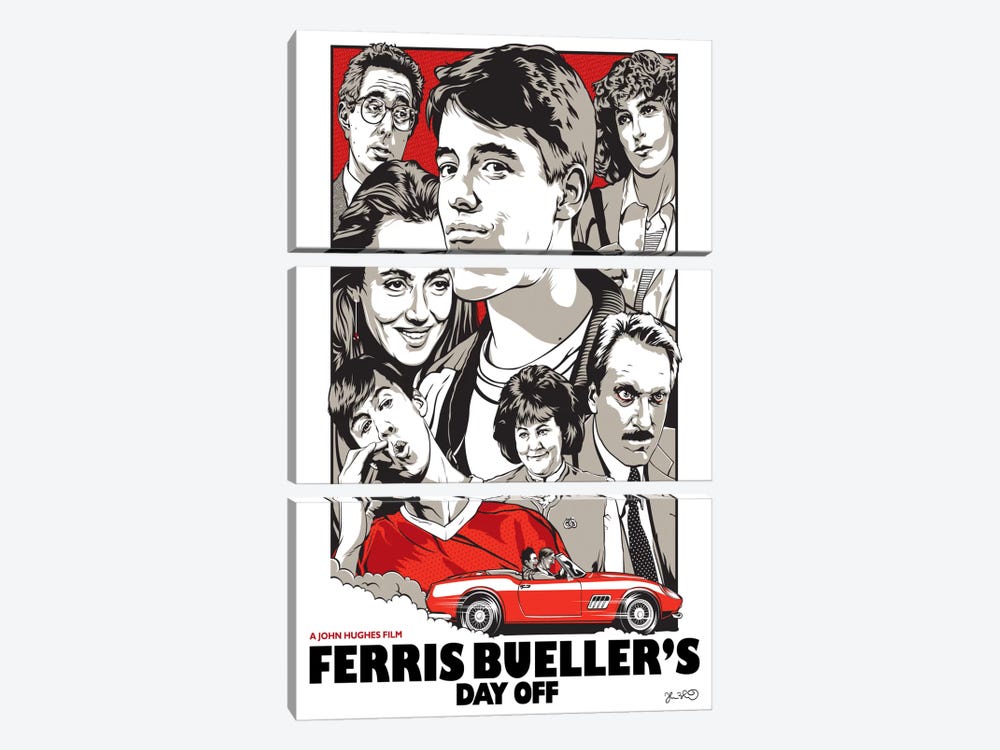 Ferris Bueller's Day Off by Joshua Budich 3-piece Canvas Artwork