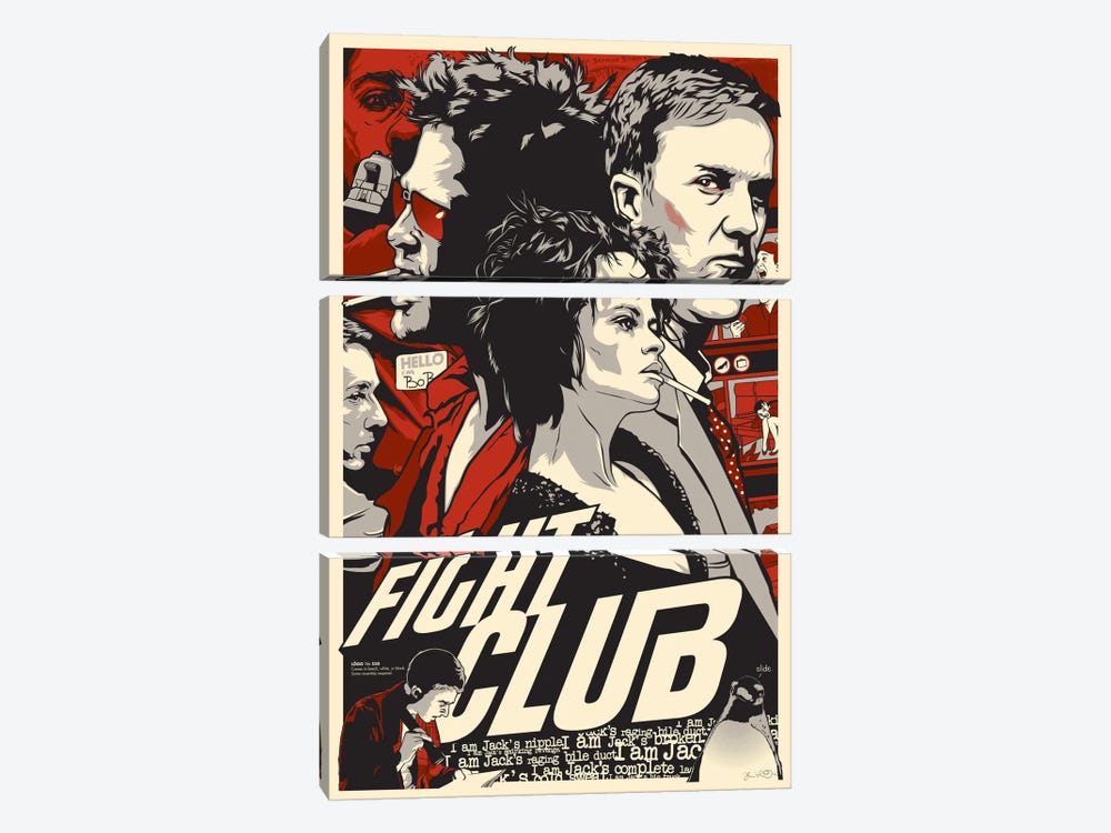 Fight Club by Joshua Budich 3-piece Canvas Art Print
