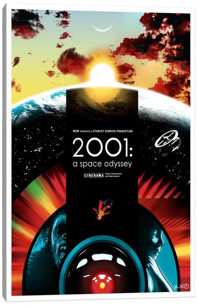 2001: A Space Odyssey Canvas Art Print - Fantasy Movie Art