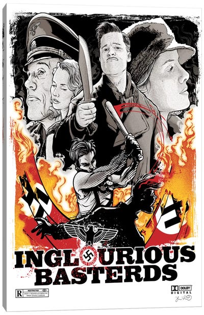 Inglourious Basterds Canvas Art Print - Brad Pitt