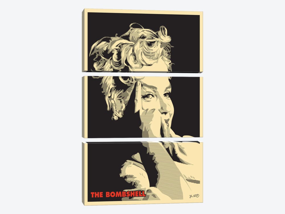 The Bombshell: Marilyn Monroe by Joshua Budich 3-piece Canvas Art Print