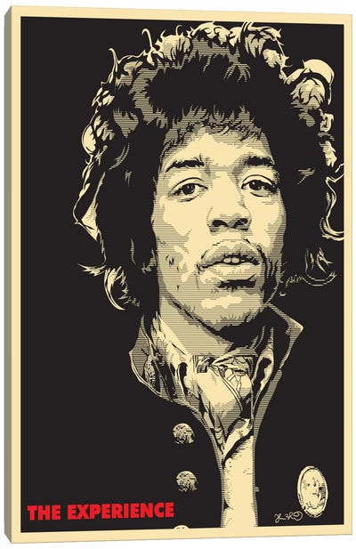 The Experience: Jimi Hendrix Canvas Art Print - Sixties Nostalgia Art
