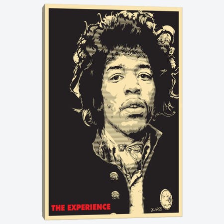 The Experience: Jimi Hendrix Canvas Print #JBD51} by Joshua Budich Canvas Art