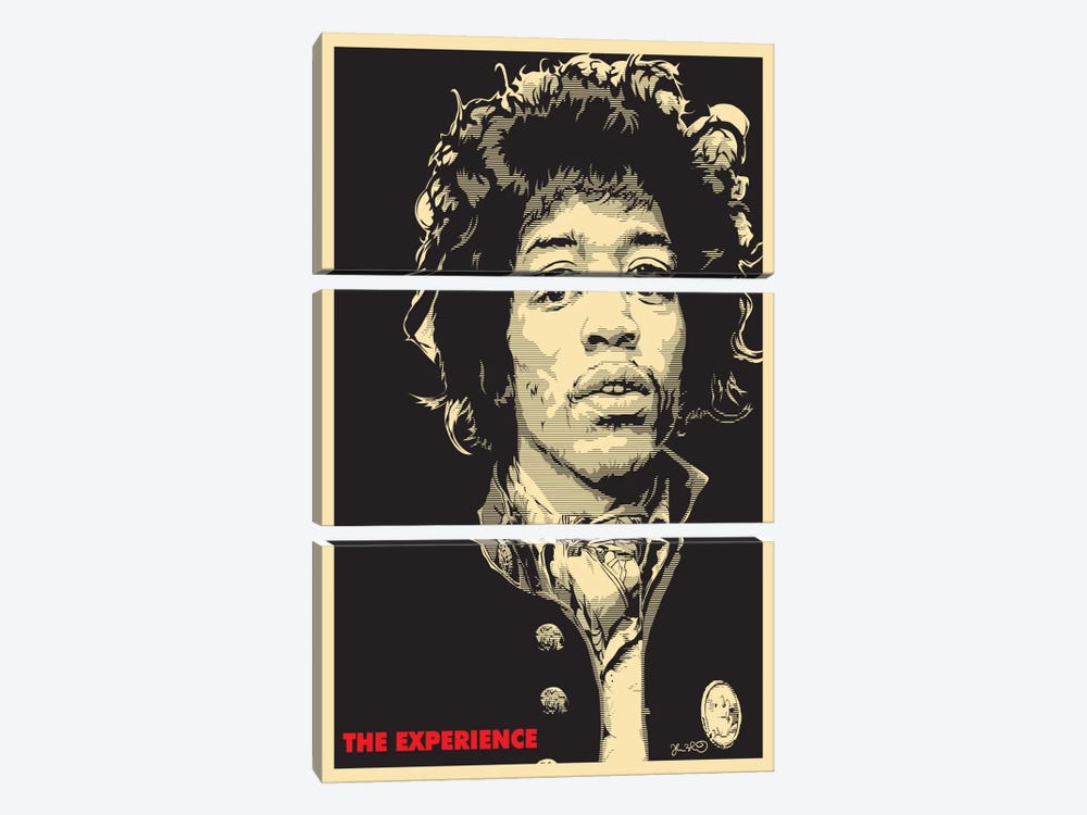 The Experience: Jimi Hendrix by Joshua Budich 3-piece Canvas Wall Art