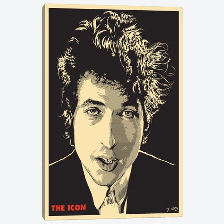 The Icon: Bob Dylan Canvas Print #JBD53} by Joshua Budich Canvas Wall Art