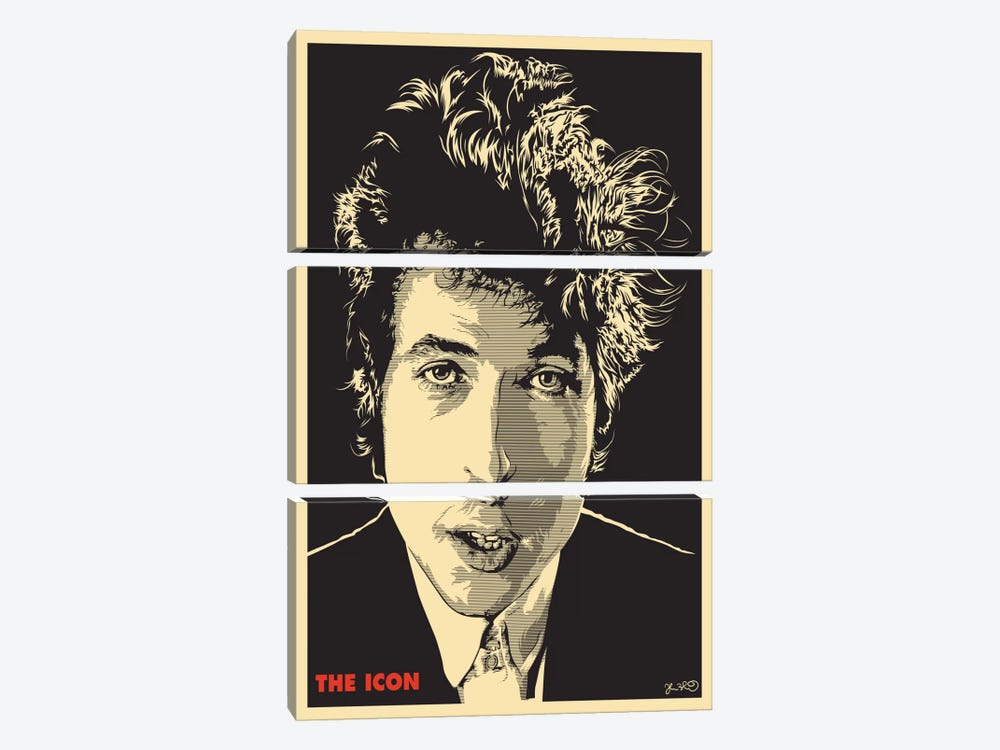 The Icon: Bob Dylan by Joshua Budich 3-piece Canvas Wall Art