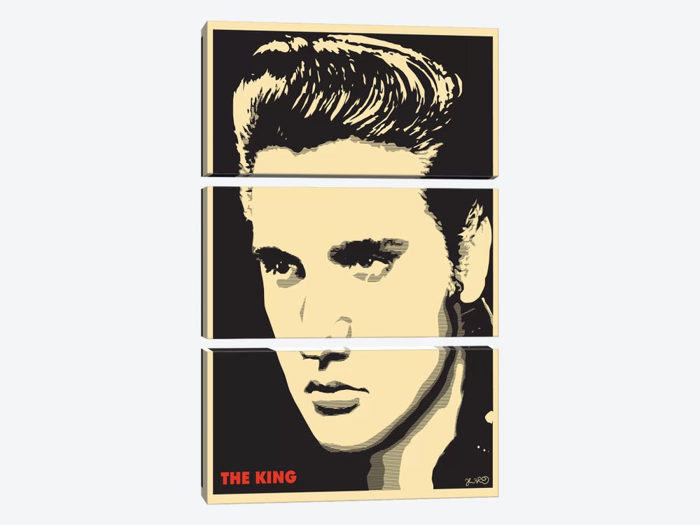 The King: Elvis Presley by Joshua Budich 3-piece Canvas Wall Art