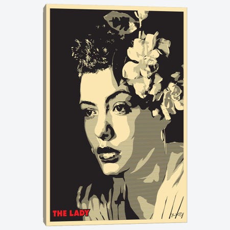 The Lady: Billie Holiday Canvas Print #JBD56} by Joshua Budich Canvas Print