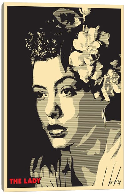 The Lady: Billie Holiday Canvas Art Print - Joshua Budich