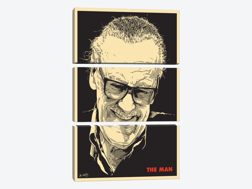 The Man: Stan Lee by Joshua Budich 3-piece Canvas Art