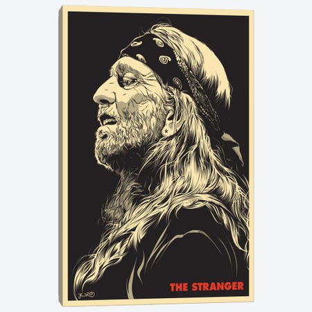 The Stranger: Willie Nelson Canvas Print #JBD69} by Joshua Budich Canvas Print