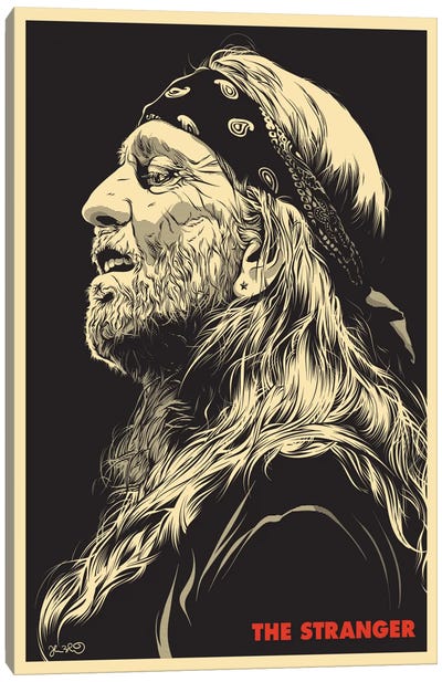 The Stranger: Willie Nelson Canvas Art Print - Joshua Budich