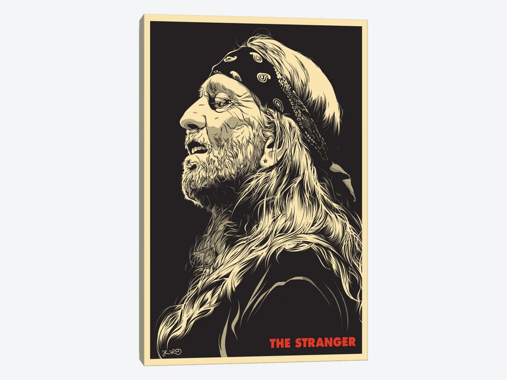 The Stranger: Willie Nelson by Joshua Budich 1-piece Canvas Art Print
