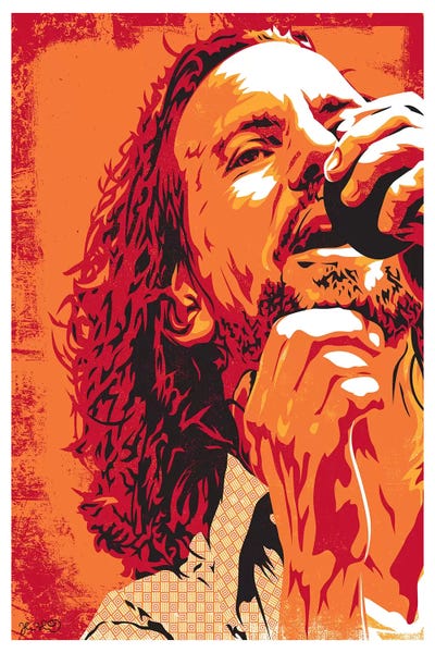 Eddie Vedder Pearl Jam Drawing Sticker - 3" Premium Gloss Decal, Grunge Art 9 thumbnail image