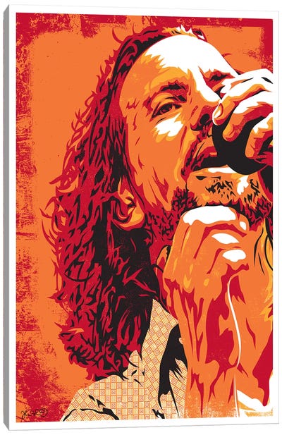 Eddie Vedder Canvas Art Print - Microphones