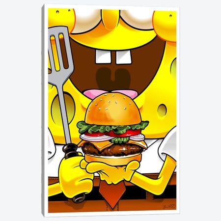 SpongeBob SquarePants Canvas Print #JBD84} by Joshua Budich Canvas Artwork