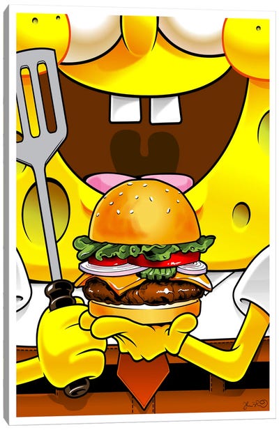 SpongeBob SquarePants Canvas Art Print - American Cuisine Art