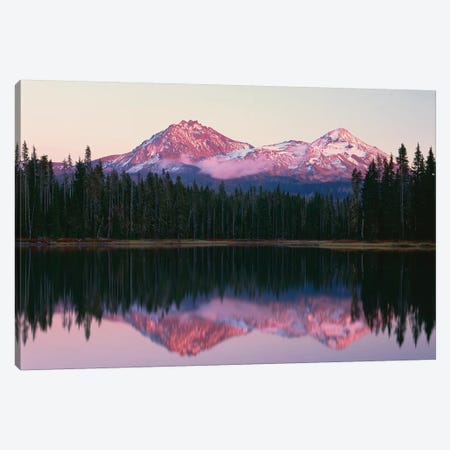 OR, Willamette NF. North and Middle Sister, with first snow of autumn Canvas Print #JBG10} by John Barger Canvas Art Print