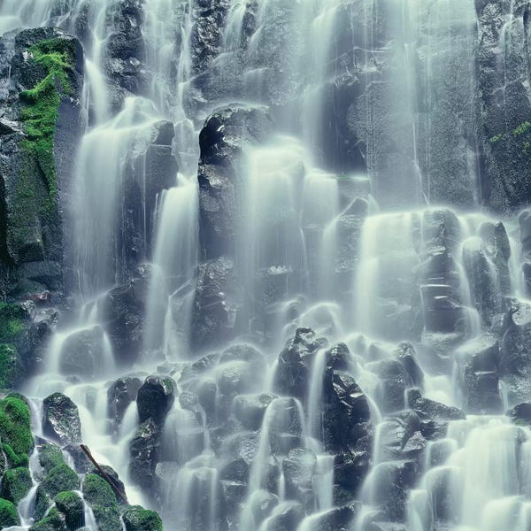 John Barger: Oregon. Mount Hood NF, Mount Hood Wilderness, Ramona Falls is formed by a small creek by John Barger