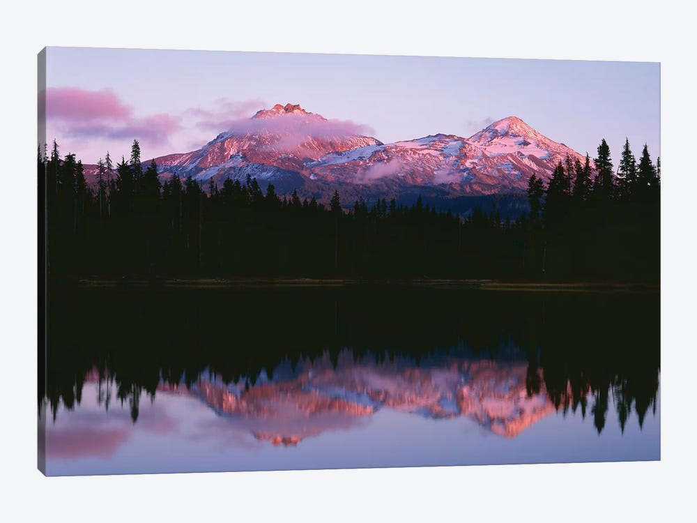 Oregon. Willamette NF, North and Middle Sister, with first snow of autumn by John Barger 1-piece Canvas Artwork